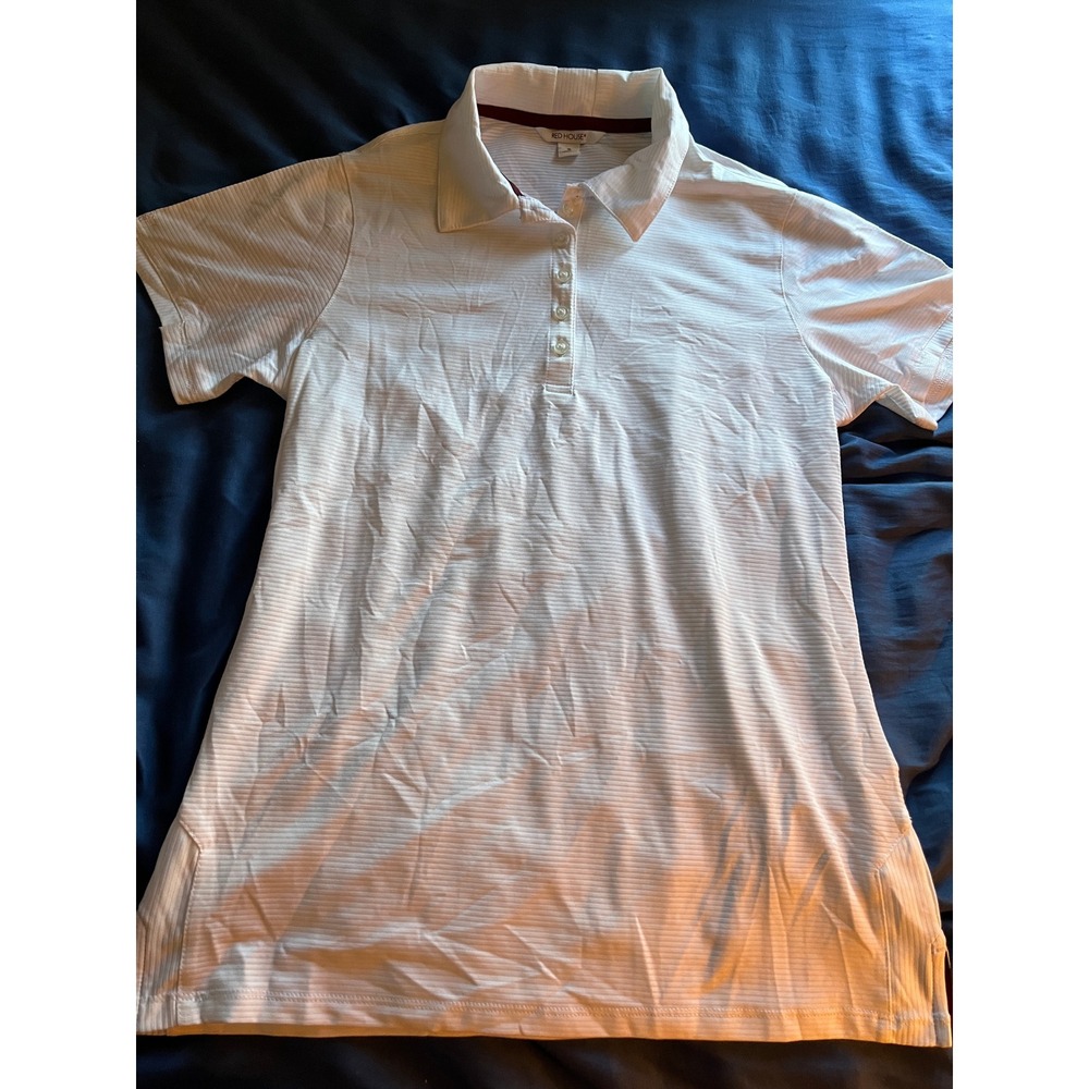 Red House Men's Polo Shirt‎ Dress Shirt Stripe Short Sleeve Small